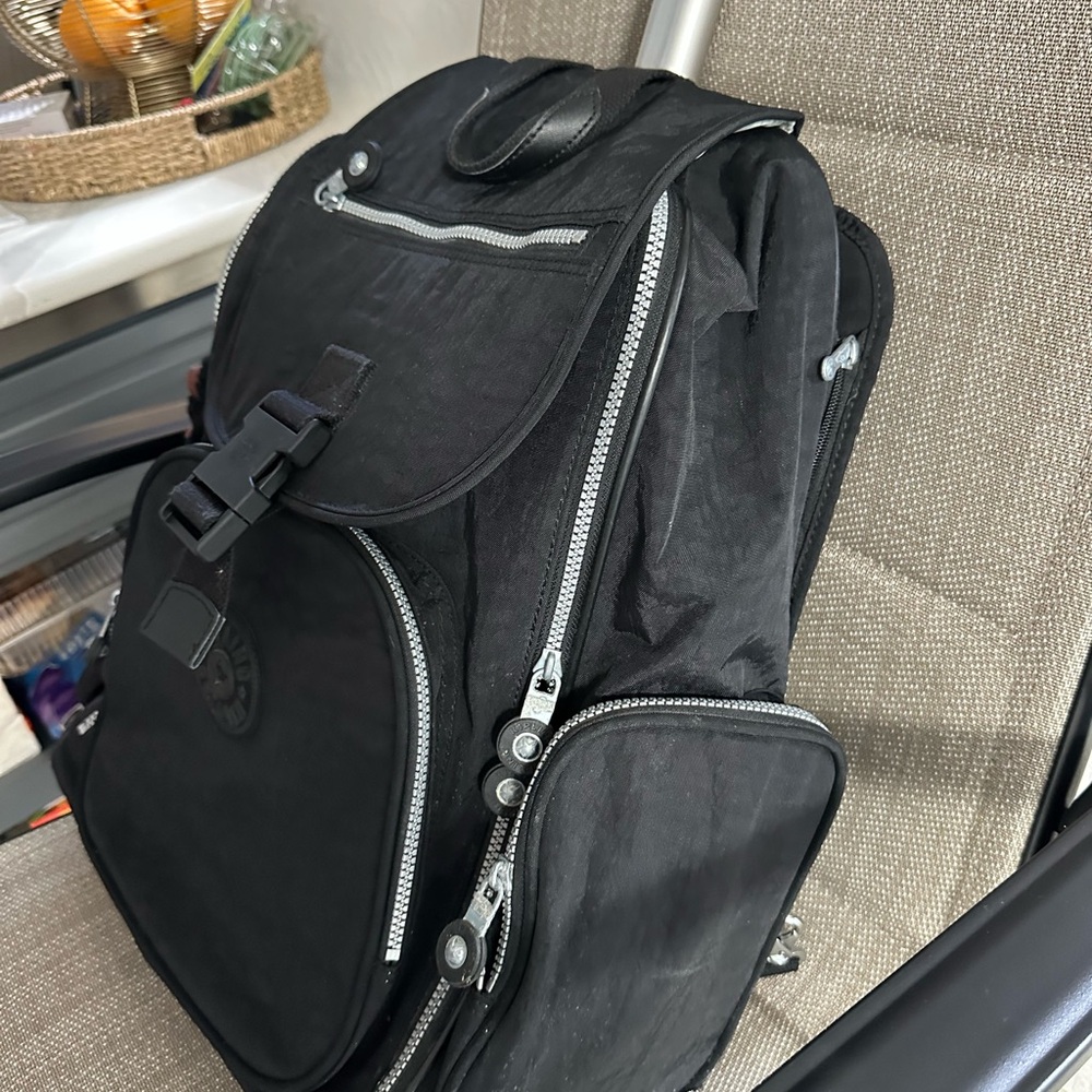 Kipling Black Backpack With Embossed Design - image 5